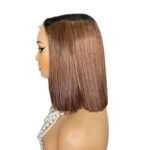 Golen Hair 10 Inch Short Human Hair Wig – Vietnamese Bone Straight T1B/4 Color 2×6 Lace Bob Wig, Glueless Human Hair Bob Wig - Image 6