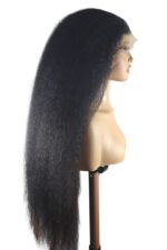 Kinky Straight Human Hair Wig 13x4 Lace Front 20 Inch 350 Density by Golen Hair – Natural Black Virgin Kinky Straight Hair Extensions - Image 8