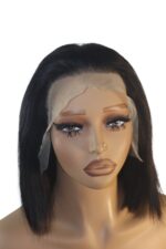 Golen Hair Short Human Hair Wig – 12 Inch Black Bone Straight Vietnamese Bob Wig 13×6 Lace Frontal - Image 2