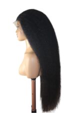 Kinky Straight Human Hair Wig 13x4 Lace Front 20 Inch 350 Density by Golen Hair – Natural Black Virgin Kinky Straight Hair Extensions - Image 4