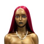 Golen Hair Premium Vietnamese Bone Straight Wig 18 Inch 99J Burgundy | 100% Raw Human Hair | 2x6 Lace Glueless Wig for Women - Image 2
