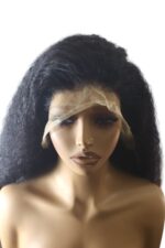Kinky Straight Human Hair Wig 13x4 Lace Front 20 Inch 350 Density by Golen Hair – Natural Black Virgin Kinky Straight Hair Extensions - Image 3