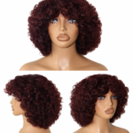 Golen Hair Bouncy Afro Curls Human Hair Wig – 350 Density Afro Curly Hair Wig with Big Bouncy Afro Curls