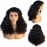 Golen Hair 99J Bouncy Afro Curls Human Hair Wig – 350 Density Afro Curly Hair Wig with Big Bouncy Burgundy Curls