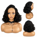 Golen Hair 12 Inch Bouncy Curls Human Hair Wig – 5x5 Lace Wig 250 Density Bouncy Curl Wig