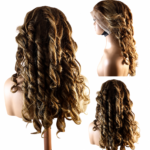Golen Hair 12 Inch Bouncy Curls Human Hair Wig – 13x4 Lace Front Wig 250 Density Bouncy Curl Wig